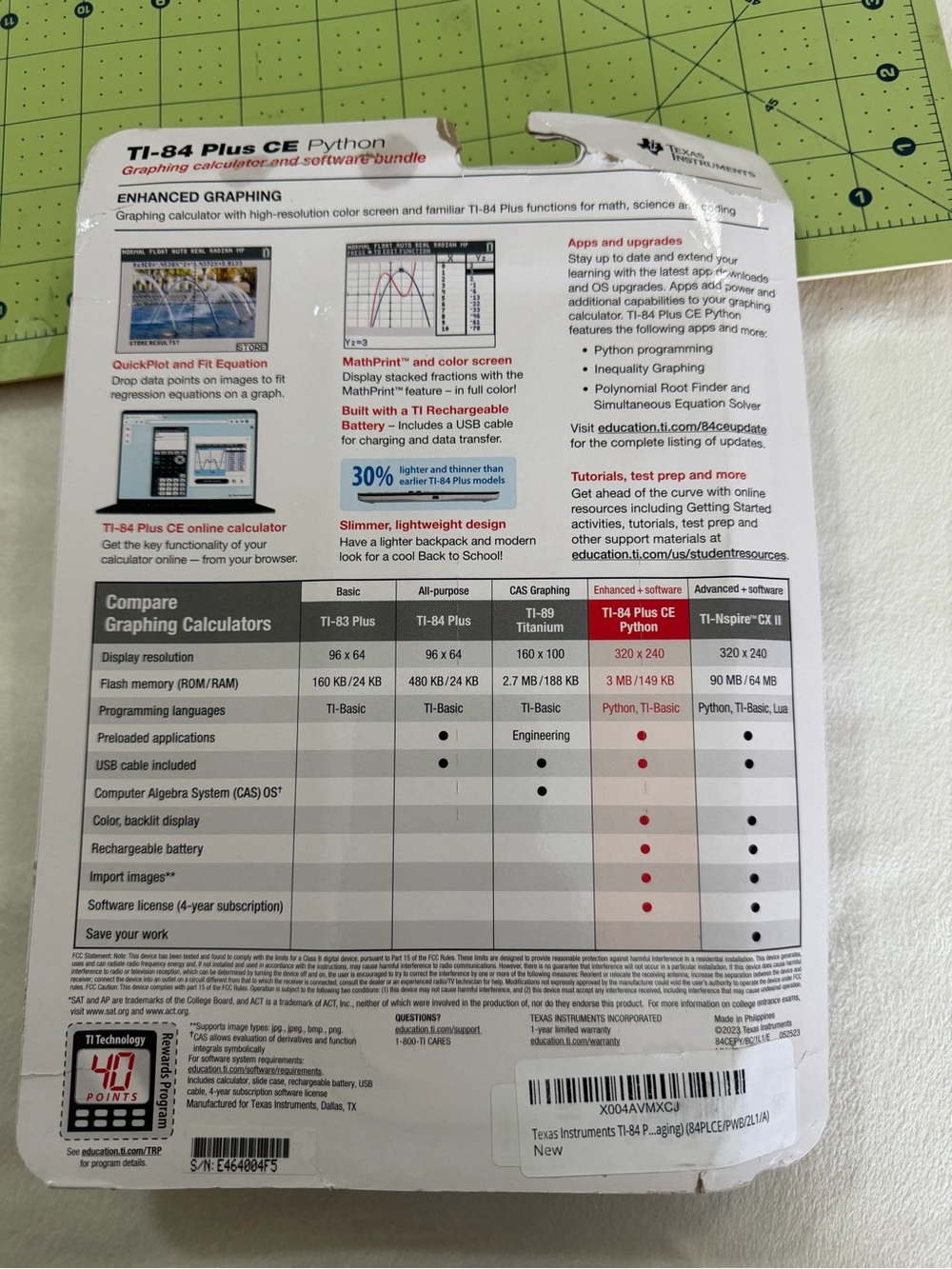 Texas Instruments TI-84 Plus CE Python Packaging and Math Kit Bundle - Picture 3 of 7